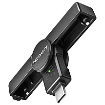 AXAGON pocket contact smart card reader USB-C (eObčanka) / Smart Card / CRE-SMPC / USB 2.0