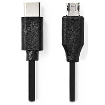 NEDIS USB 2.0 cable/ USB-C plug - USB micro-B plug/ black/ bulk/ 1m