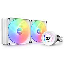 NZXT water cooler Kraken 280 ELITE RGB / 2x140mm RGB fan / 4-pin PWM / LCD disp. / 6 years / white