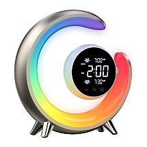 IMMAX LED Night lamp Peacock with clock/ RGB light/ 20W/ 400lm/ 5V/ 2.1A/ USB port/ gold