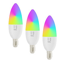 IMMAX NEO Lite Smart set 3x LED bulb E14 6W RGB+CCT, dimmable, Wi-Fi, Beacon, Do, Tuya