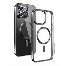 Swissten CLEAR JELLY MagStick METALLIC CASE FOR IPHONE 15 PRO MAX BLACK