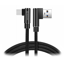 Swissten textile data cable Arcade USB / USB-C 1.2 M /L connectors/ Black