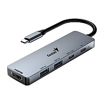 GENIUS hub UH-500/ USB-C to HDMI/ 2x USB3.0/ USB-C/ 100W PD/ gray