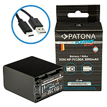 PATONA battery for photo Sony NP-FV100 3090mAh Li-Ion Platinum USB-C charging