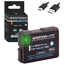 PATONA battery for photo Nikon EN-EL14/EN-EL14A 1030mAh Li-Ion Platinum USB-C charging