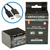 PATONA battery for photo Sony NP-FV70A 2060mAh Li-Ion Platinum USB-C charging