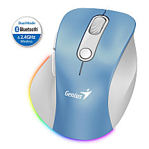 GENIUS Ergo 9000S Pro Light Blue/ dual Bluetooth + 2.4GHz/ 2400 dpi/ wireless/ 6buttons/ silent