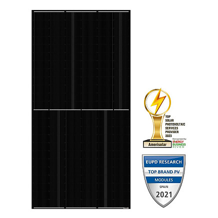 Amerisolar solar module Mono 575 Wp Full-Black 144 cells, N-Type TOPCon