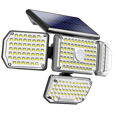 IMMAX Clover-2 outdoor solar wall LED lighting with external solar panel, 4.5W