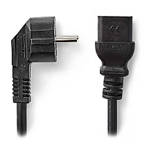 Nedis power cable 230V/ connection 16A/ connector IEC-320-C19/ angle plug Schuko/ black/ bump/ 2m