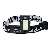 NEDIS LED headlamp/ 180 lm/ battery powered/ USB powered/ 3.7 V DC/ including batteries/ rechargeable/ black