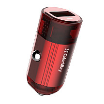 COLORWAY 1x USB car charger 18W/ Red