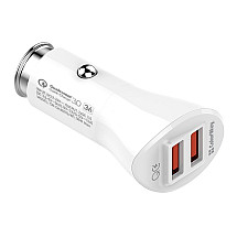 COLORWAY 2x USB car charger 36W/ White