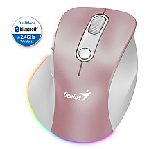 GENIUS Ergo 9000S Pro Pink/ dual Bluetooth + 2.4GHz/ 2400 dpi/ wireless/ 6buttons/ silent