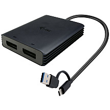 i-tec USB-A/USB-C Dual 4K DP video adapter