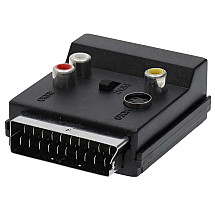 NEDIS SCART adapter/ SCART plug - S-video Female / SCART socket / 3x RCA socket/ black/ box