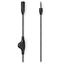 NEDIS stereo audio cable/ 3.5 mm jack plug - 3.5 mm jack socket/ black/ bulk/ 1m