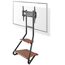 NEDIS floor TV stand/ 37 - 75"/ load capacity 40 kg/ Bauhaus Design/ adjustable height/ MDF/ steel/ black-brown