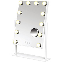 IMMAX LED tabletop cosmetic mirror MUST HAVE with suction cup, 12W, CCT, warm to cool white