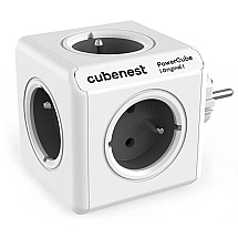 Cubenest Powercube Original, 5x socket, white/grey, child lock, earthing, max. 16A/250V~3680W/50-60Hz