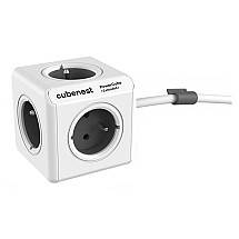 Cubenest Powercube Extended, 5x socket, 1.5 m, white/grey, child lock, grounding, dock, max. 10A/250V~2500W