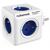 Cubenest Powercube Original, 5x socket, white/blue, child lock, grounding, max. 16A/250V~3680W/50-60Hz