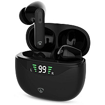 NEDIS wireless headphones + microphone/ TWS/ BT/ endurance 30 hours/ 100 dB/ touch control/ charging case/ USB-C/ black