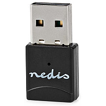 NEDIS Wi-Fi dongle/ AC600/ 2.4/5 GHz (Dual Band)/ USB 2.0/ total speed 600 Mbps/ OS version: Windows 8/10/11/ black