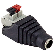 XtendLan Power reducer plug/terminal block - FEMALE 5.5/2.1mm (to power source) on quick terminal