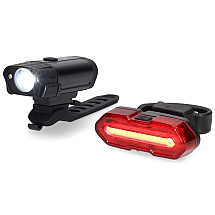 NEDIS bike light/ battery powered/ 5 V DC/ 3 W/ batteries included/ rechargeable/ 6500 K/ light range 100 m/ USB-C/ black