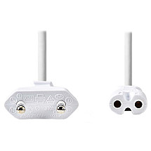 Nedis Power cable 230V for adapters/ connection/ euro plug/ connector IEC-320-C7/ double/ white/ bulk/ 2m