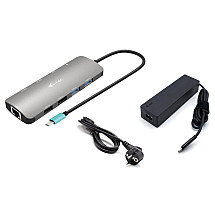 I-Tec Dock-C Metal Nano 2x HDMI, Power Delivery 100W + Universal Charger 100W (Bundle)