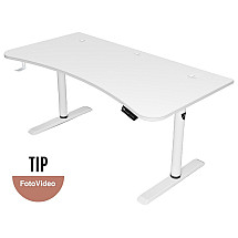 AROZZI gaming table ARENA MOTO WHITE/ motorized/ adjustable height 72 - 118 cm