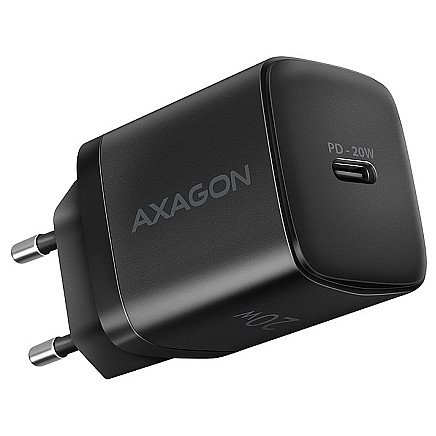 AXAGON mains charger / ACU-PD20 / 1x USB-C / PD3.0 / PPS / QC4+ / AFC / FCP / Apple / 20W / black