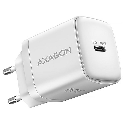 AXAGON mains charger / ACU-PD30W / 1x USB-C / PD3.0 / PPS / QC4+ / SFC / AFC / Apple / 30W / white