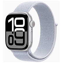 Apple Watch Series 10 GPS 42mm Silver Aluminum Case with Blue Cloud Sport Loop