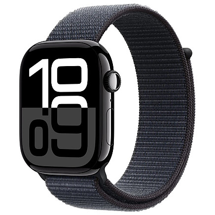 Apple Watch Series 10 GPS + Cellular 46mm Jet Black Aluminum Case with Ink Sport Loop