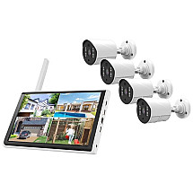 TRX Innotronik ICS-WKM10MA04 Security Outdoor wi-fi NVR kit 4 pcs 3MPix cameras + LCD display 10.1"