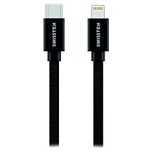 SWISSTEN DATA CABLE TEXTILE USB-C / LIGHTNING 2.0 M BLACK