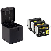 PATONA charger for digital camera Triple GoPro Hero 9/Hero 10/Hero 11/Hero 12/ 3x battery 1730mAh Enduro