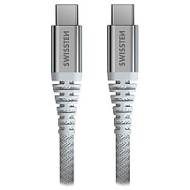 SWISSTEN DATA CABLE KEVLAR USB-C / USB-C 1.5 M WHITE