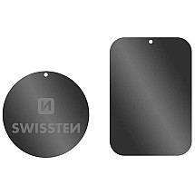 Swissten set metal adhesive label and pad to magnetic car holders (retail pack)