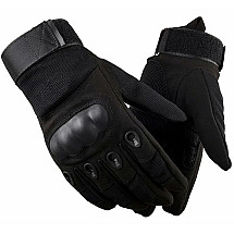 Tactical Multilayer Survival Gloves with Breathable Material, Comfort Velcro Closure and Rubberised Protection - XL Size, Black