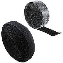 Izvelkamais kabeļu organizators ar Velcro lentēm - 10m, melns