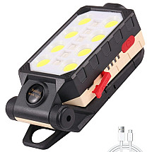 Bright and Energy Efficient 8W COB LED Workshop Lamp with Adjustable Light Output, Rechargeable Battery and Magnetic Amplifier - The Perfect Tool for Your DIY Projects and Service Work