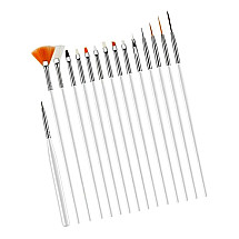 15 pcs. Professional Nail Brush Set - High Quality, Soft Bristles, Comfortable Handles, Ideal for both Professional Beauticians and DIY Manicure Lovers