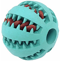 Durable Silicone Dog Chew Ball with Tasty Openings - Hygienic Sport Toy, Green