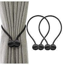 ''Magnetic Drapery Curtain Clasp - Black 50cm Plastic Clasps, Elegant and Unobtrusive''