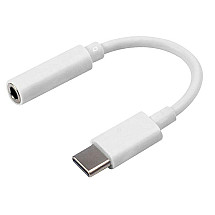 USB Type-C to 3.5mm Mini Jack 4 Pin Adapter - Compatible with Mobile Phones, MP3, MP4, iPad - Fast Data Transfer - 11 cm White